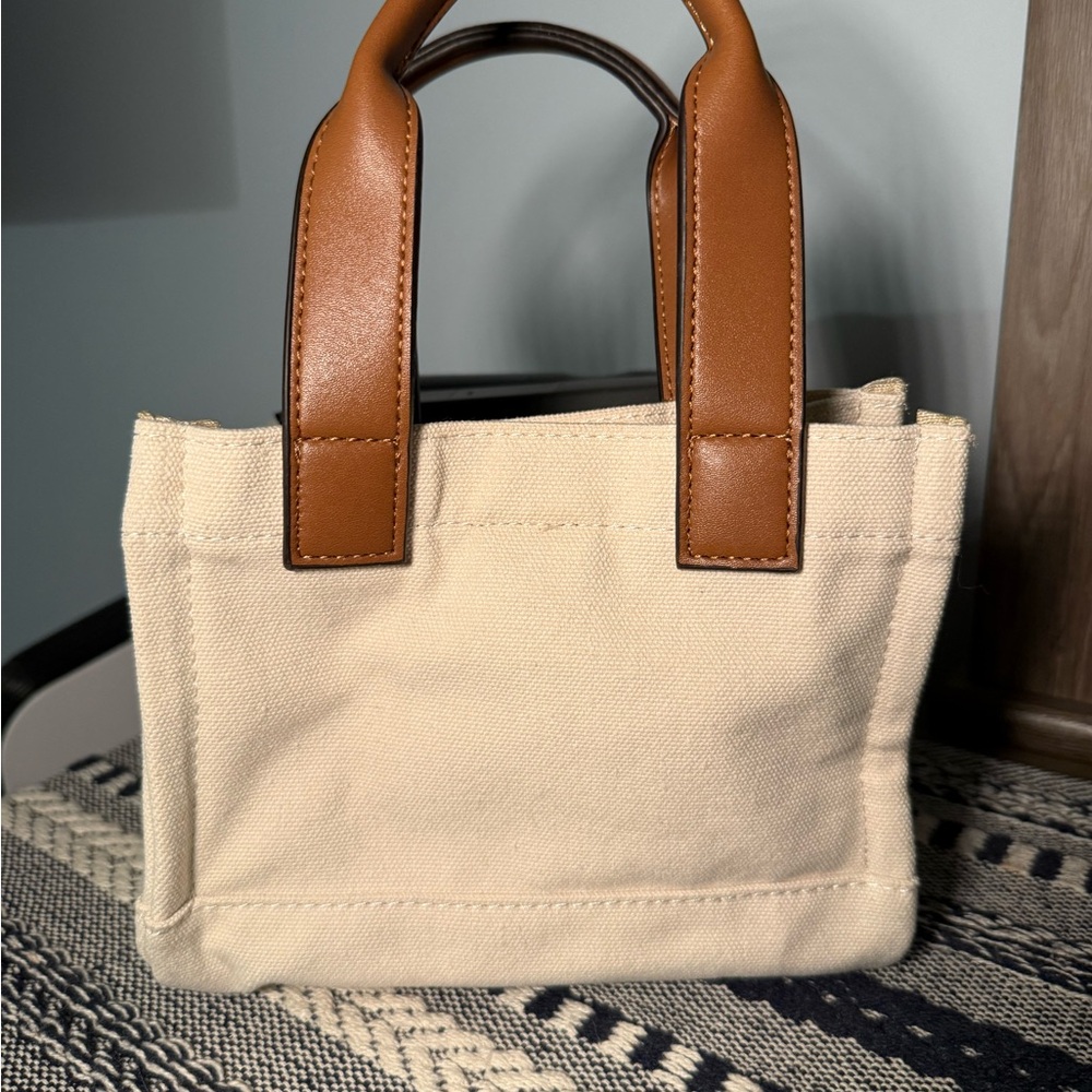 True Religion Natural Canvas Tote with Brown Accents - Picture 3 of 4